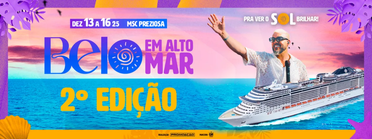 Promoção Passageiro Grátis Cruzeiro Belo em Alto Mar